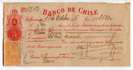 Chile Valparaiso 1500 Lire 1919 Banco de Chile 
Bill of Exchange drawn to Banca Comerciale Italiana in Genoa; VF