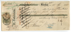 Germany Berlin 2500 Florins 1858 Bankhaus A. Paderstein 
Bill of Exchange (Wechsel) for drawn on prominent Vienna banker Simon Sima and hand signed b...