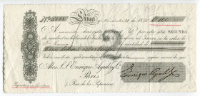 Peru Lima 100 Pounds 1895 Enrique Ayulo & Co 
Bill of Exchange; XF+