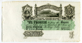 South Africa Cape of Good Hope 5 Pounds 1800 th Montagu Bank
AUNC