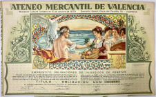 Spain 1000 pesetas 1959 Bond
Ateneo Mercantil de Valencia; Valencia, 6.75 % Bond for 1,000 Pesetas, 23 x 38.7 cm, multicolour, green, bottom uneven b...