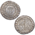 Acuñada a partir de 1373 d C.. Enrique II (1369-1379). Sevilla. Real. Ag. 3,49 g. Muy bella. Escasa así. EBC / EBC+. Est.500.