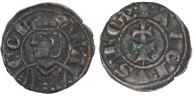 1291-1327. Jaime II de Aragón (1291-1327). Sariñena (Huesca). Dinero. 0,81 g. MBC+. Est.40.