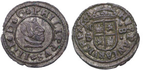 1663. Felipe IV (1621-1665). Madrid. 8 maravedís. S. A&C 367. Ve. 2,26 g. Bella. Variante 8 tumbado. EBC. Est.150.