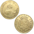 1753. Fernando VI (1746-1759). Santiago. 8 escudos. J. A&C 827. Au. 27,03 g. Bella. Brillo original. Buena acuñación para la fecha. EBC+ / EBC. Est.30...