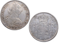 1775. Carlos III (1759-1788). México. 8 Reales. FM. A&C 1109. Ag. 26,95 g. EBC. Est.750.