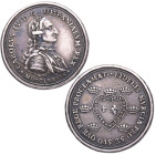 1789. Carlos IV (1788-1808). Murcia. Medalla proclamación en Murcia modulo 2 R, PELEGUER. 4,06 g.  Busto laureado de Carlos IV con coraza, banda, mant...