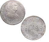1806. Carlos IV (1788-1808). México. 8 reales. TH. A&C . Ag. 26,98 g. Grafitti Sol en anverso. Marquitas. EBC. Est.100.