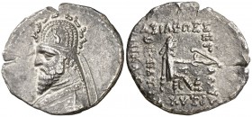 Imperio Parto. Sinatruces (77-70 a.C.). Dracma. (S. 7394). 3,09 g. Leve grieta. MBC.