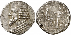 (47 d.C.). Imperio Parto. Gotarzes II (40-51 d.C.). Tetradracma. (S.GIC. 5791 var) (Mitchiner A.&C.W. 642). 14,31 g. MBC+.