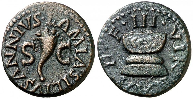 (9 a.C.). Octavio Augusto. Cuadrante. (Spink 1695) (Co. 340) (RIC. 422). 3,05 g....