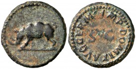 (84-85 d.C.). Domiciano. Cuadrante. (Spink 2835) (Co. 674) (RIC. 251). 2,64 g. MBC+.