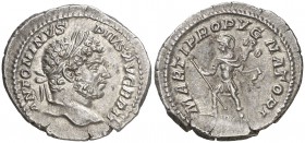 (213 d.C.). Caracalla. Denario. (Spink 6819) (S. 150) (RIC. 223). 3,11 g. EBC-.