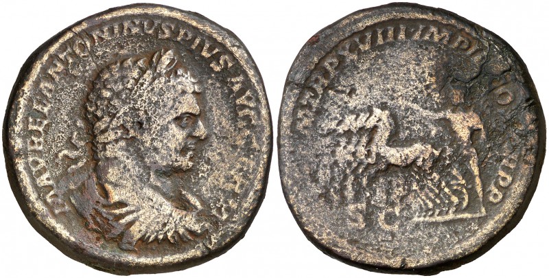 (215 d.C.). Caracalla. Sestercio. (Spink 6937) (Co. 327 var) (RIC. 543a var). 27...