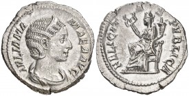 (230 d.C.). Julia Mamaea. Denario. (Spink 8210) (S. 24) (RIC. 338). 2,66 g. EBC-.