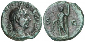 (250 d.C.). Trajano Decio. Semis. (Spink 9433) (Co. 102) (RIC. 128). 3,05 g. Pátina verde. MBC+.