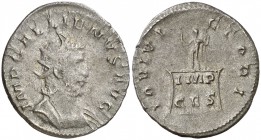 (257 d.C.). Galieno. Antoniniano. (Spink 10246 var) (S. 397) (RIC. 22). 2,60 g. Escasa. MBC+.