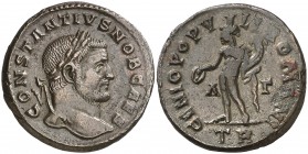 (296-297 d.C.). Constancio I, Cloro. Treveri. Follis. (Spink 14035) (Co. 61) (RIC. 213a). 9,65 g. EBC-/MBC+.