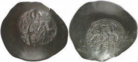 Manuel I, Comneno (1143-1180). Constantinopla. Aspron trachy de vellón. (S. 1966) (Ratto 2127). 2,92 g. MBC-/MBC.