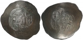 Manuel I, Comneno (1143-1180). Constantinopla. Aspron trachy de vellón. (S. 1964) (Ratto 2138ss). 2,64 g. BC+/MBC.