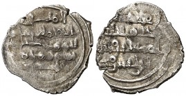 Taifa de Almería. Abd al-Aziz al-Mansur. Fracción de dirhem. (V. 1035-1036 var metal) (Prieto 174c) (Medina 85). 0,63 g. MBC.