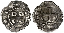 Vescomtat de Narbona. Berenguer (1019-1067). Narbona. Òbol. (Cru.V.S. falta) (Cru.Occitània 41) (Cru.C.G. 2023). 0,43 g. Muy rara, sólo se acuñaron 41...