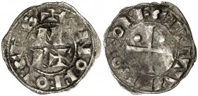Vescomtat de Bearn. A nom de Cèntul (s. XI-1426). Diner morlà. (Cru.V.S. 166) (Cru.Occitània 92) (Cru.C.G. 2030). 0,80 g. MBC-.