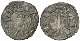 Jaume I (1213-1276). València. Diner. (Cru.V.S. 316) (Cru.C.G. 2129). 0,74 g. Tercera emisión. MBC-.