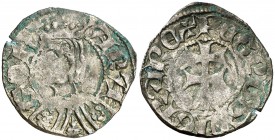 Pere III (1336-1387). Aragón. Dinero jaqués. (Cru.V.S. 463) (Cru.C.G. 2276). 1,36 g. MBC-.