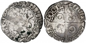 Alfons IV (1416-1458). Perpinyà. Mig croat. (Cru.V.S. falta) (Cru.C.G. 2873 var). 1,48 g. Oxidaciones. Muy rara. (MBC-).