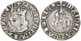 Ferran II (1479-1516). Mallorca. Ral. (Cru.V.S. 1180 var) (Cru.C.G. 3094 var). 1,99 g. A góticas en anverso y latinas en reverso. La O de ARAGO rectif...