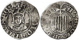 Ferran II (1479-1516). Aragón. Cuarto de real. (Cru.V.S. 1306) (Cru.C.G. 3206) (Cal. 146). 0,87 g. Rara. MBC.