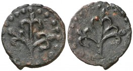 s. XVI. Lleida. Mitja pugesa. (Cru.L. 1764) (Cru.C.G. 3772a). 1,26 g. Escasa. MBC.
