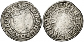 1556. Austria. Fernando I. Linz. 3 kreuzer. (Schulten 4191). 2,18 g. BC+.
