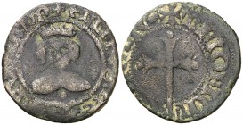 s/d. Felipe II. Mallorca. 1 dobler. (Cal. 832) (Cru.C.G. 4257a). 1,71 g. Escasa. MBC-.