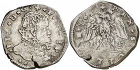161¿2?. Felipe III. Messina. IP. 4 taris. (Vti. ¿130?) (MIR. ¿345/6?). 10,45 g. (MBC).