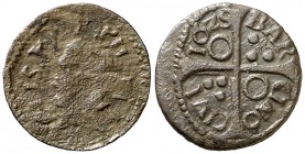 1625. Felipe III (IV). Barcelona. 1 diner. (Cru.C.G. 4422c) (Cal. 1240). 0,79 g. El 5 de la fecha en forma de S. BC+/MBC-.