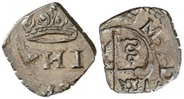 s/d. Felipe IV. Milán. 1 sesino. (Vti. 2) (MIR. 375) (Crippa 26). 0,52 g. Bella. Ex Áureo & Calicó 21/09/2010, nº 833. EBC-.