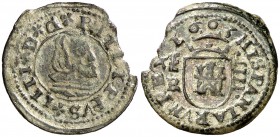1663. Felipe IV. Segovia. BR. 4 maravedís. (Cal. 1552) (J.S. M-571). 1,04 g. Cospel algo faltado. MBC/MBC+.