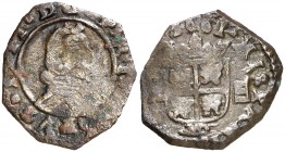 1661. Felipe IV. Madrid. A. 8 maravedís. (Cal. 1416) (J.S. M-285). 1,82 g. Acuñada a martillo. Ceca bajo escudo. Ex Áureo & Calicó 19/10/2016, nº 3329...
