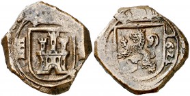 1621. Felipe IV. Segovia. 8 maravedís. (Cal. 1515) (J.S. F-129). 6,74 g. Acueducto vertical de tres arcos a derecha. Buen ejemplar. Ex Colección Javie...