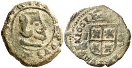 1661. Felipe IV. Segovia. S. 8 maravedís. (Cal. 1530) (J.S. M-487). 2,18 g. Acuñada a martillo. Rara. MBC.