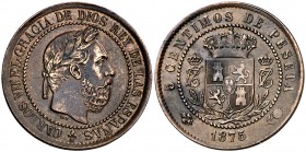 1875. Carlos VII. Oñate. 5 céntimos. (Cal. 10). 5 g. MBC+.