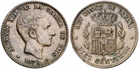1878. Alfonso XII. Barcelona. . 10 céntimos. (Cal. 68). 10,13 g. MBC+.