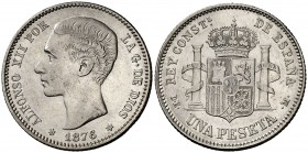 1876*1876. Alfonso XII. DEM. 1 peseta. (Cal. 54). 4,99 g. MBC+.