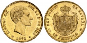 1876*1876. Alfonso XII. DEM. 25 pesetas. (Cal. 1). 8,05 g. EBC-.