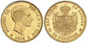 1878*1878. Alfonso XII. DEM. 25 pesetas. (Cal. 4). 8,04 g. EBC-.