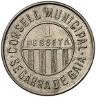 Segarra de Gaià. 1 peseta. (Cal. 18, como serie completa). 3,68 g. MBC+.