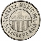 Segarra de Gaià. 1 peseta. (Cal. 18, como serie completa). 3,62 g. MBC+.