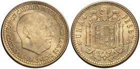 1963*1967. Estado Español. 1 peseta. (Cal. 94). 3,45 g. S/C-.